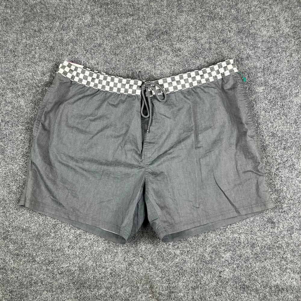 Original Use Swim‎ Shorts Mens XXL Gray Checkered Waist Quick Dry Beach